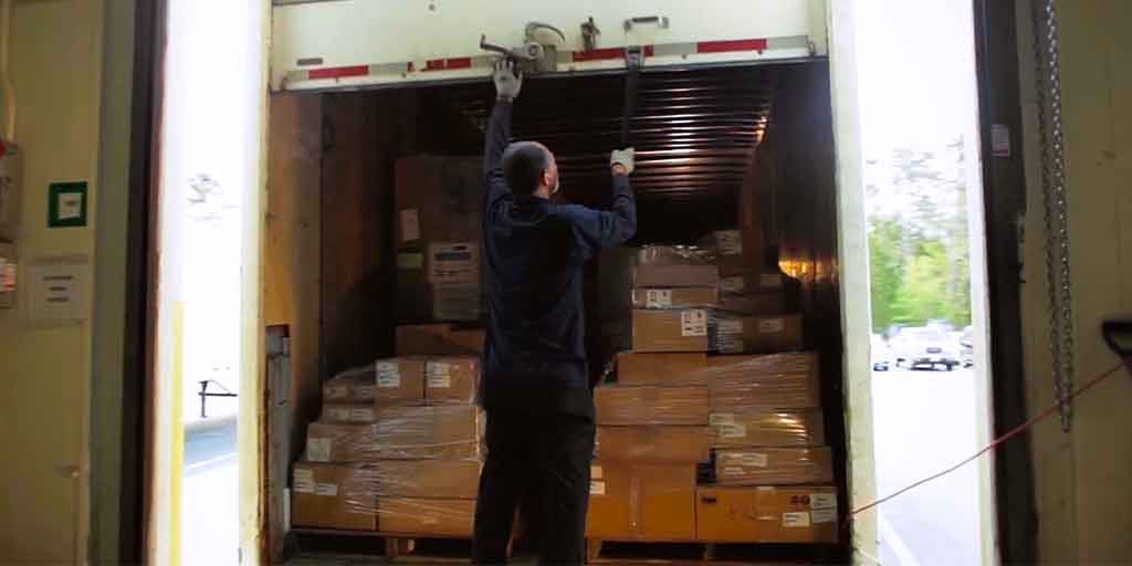Loading a truck at Excel Courier