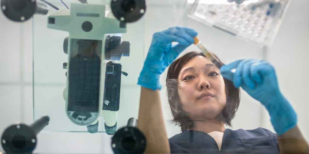 a Medical Lab Technician at work